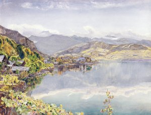 O Lago de Lucerna, Monte Pilatus à Distância, 1857